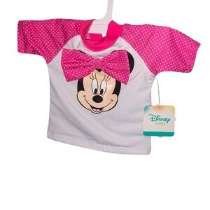 Disney Baby 24 month pink polka dot Minnie Mouse Swim Shirt nwt sun protection